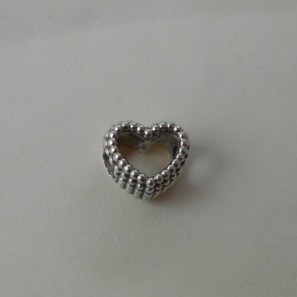 Pandora Silver Beaded Heart Charm